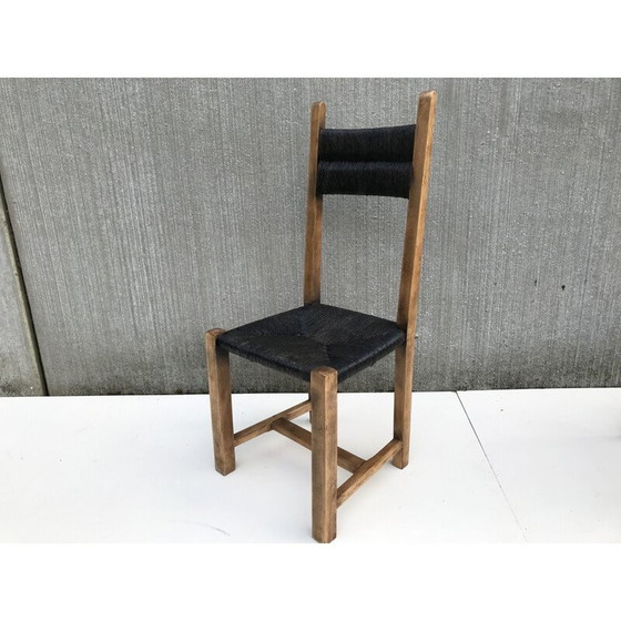 Image 1 of Suite of 4 vintage straw chairs 1960