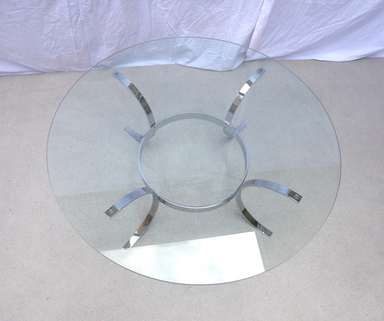 Image 1 of Tavolino da caffè vintage in vetro e cromo