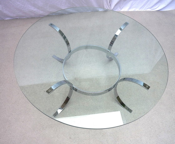 Image 1 of Table basse vintage en verre et chrome