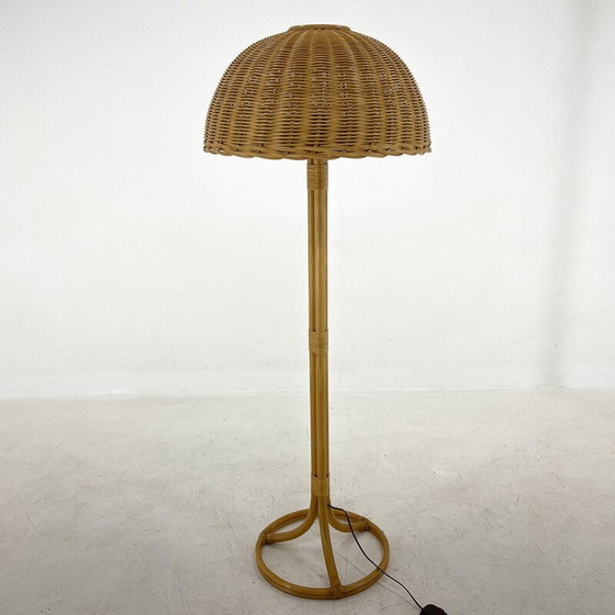 Image 1 of Vintage rattan floor lamp, Czechoslovakia 1980s