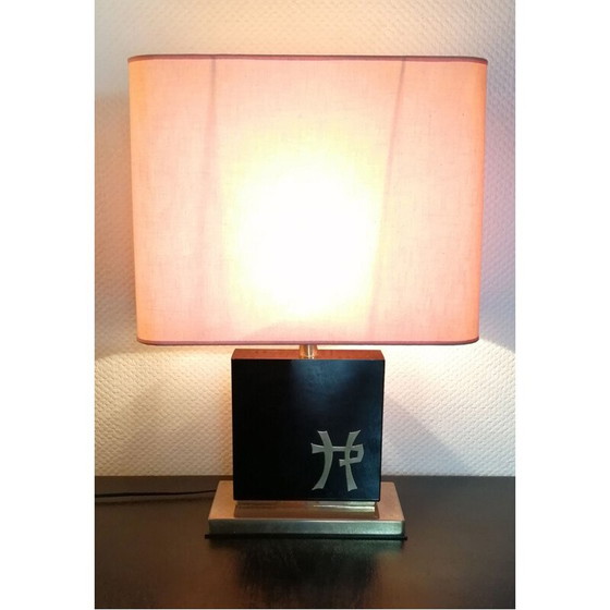 Image 1 of Vintage lamp in lacquered wood by Jean Claude Mahey for Maison Romeo, 1970