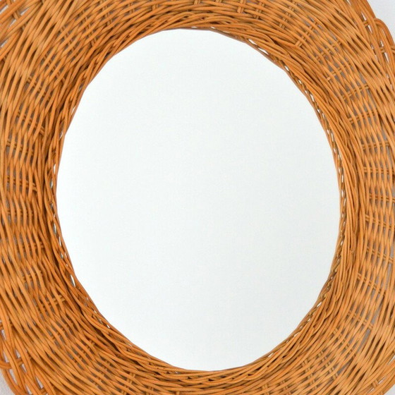 Image 1 of Specchio vintage in rattan intrecciato, 1960