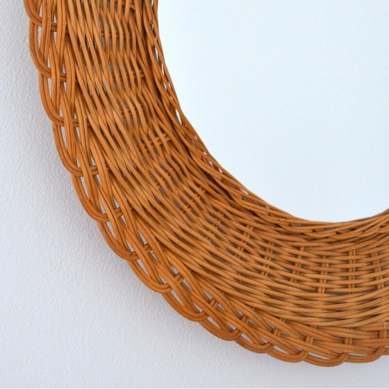 Image 1 of Specchio vintage in rattan intrecciato, 1960