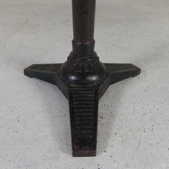 Image 1 of Bistro Table With Cast Iron Leg Bousseau Paris, 1930s