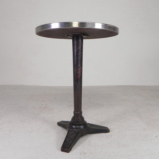 Bistro Table With Cast Iron Leg Bousseau Paris, 1930s