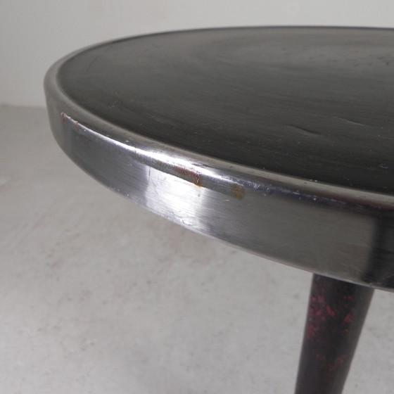 Image 1 of Bistro Table With Cast Iron Leg Bousseau Paris, 1930s