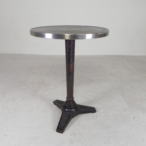 Bistro Table With Cast Iron Leg Bousseau Paris, 1930s