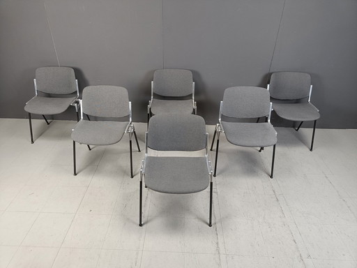 Vintage Dsc 106 Side Chairs By Giancarlo Piretti For Castelli, Set Of 6