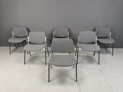 Vintage Dsc 106 Side Chairs By Giancarlo Piretti For Castelli, Set Of 6