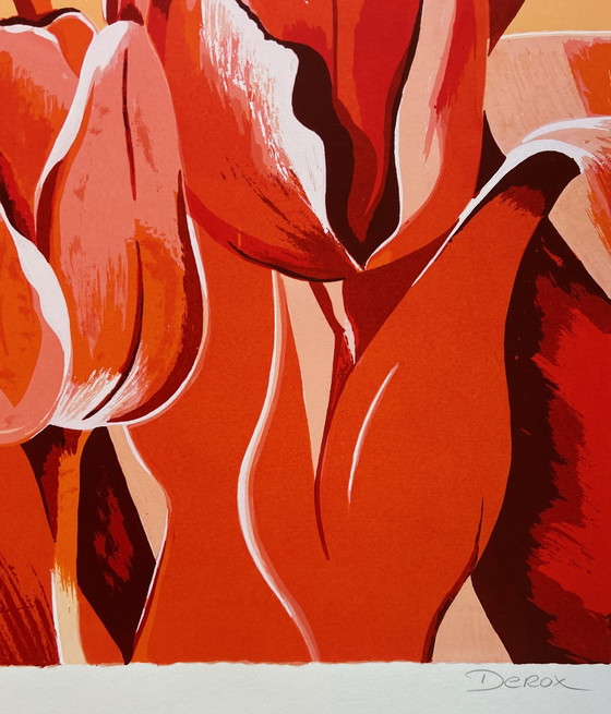 Image 1 of Silkscreen Derox - Orange Tulips