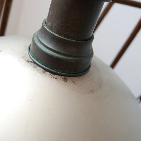 Image 1 of Vintage luminous glass mirror pendant lamp, Germany 1920