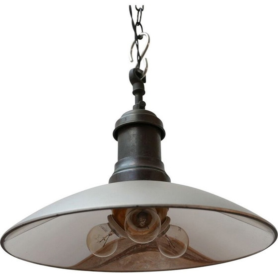 Image 1 of Vintage luminous glass mirror pendant lamp, Germany 1920