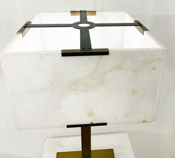 Image 1 of Mid-Century Modern Table Lamp Marble And Brass