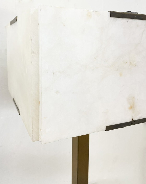 Image 1 of Mid-Century Modern Table Lamp Marble And Brass