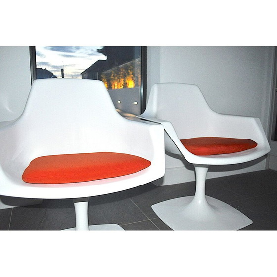 Image 1 of Pair of Vintage Swivel Armchairs Stamp Nurieux 1970 
