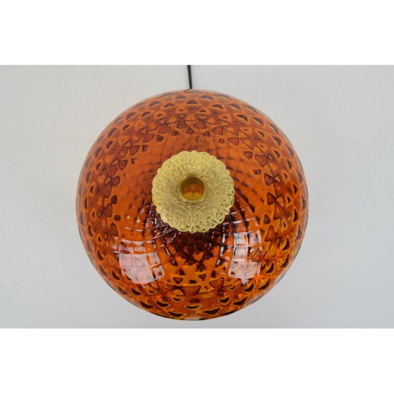 Image 1 of Lampada vintage in vetro e ottone, Cecoslovacchia 1960