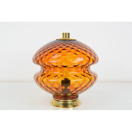 Image 1 of Lampada vintage in vetro e ottone, Cecoslovacchia 1960