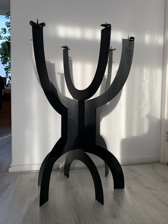 Image 1 of Vintage Xxl Italian Modernist Floor Candelabra