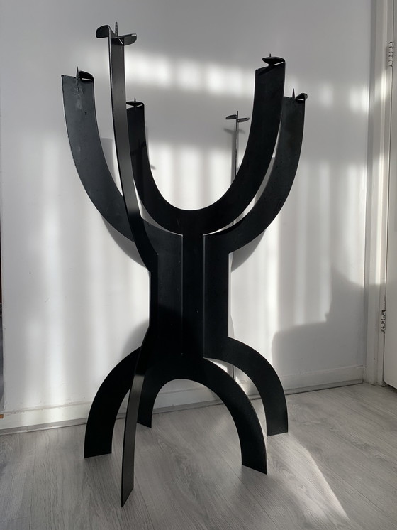 Image 1 of Vintage Xxl Italian Modernist Floor Candelabra