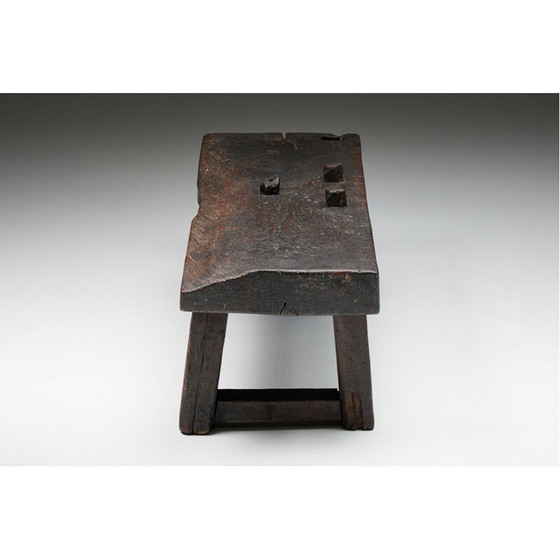 Image 1 of Vintage Rustic Wabi-Sabi dark brown bench, 1920s