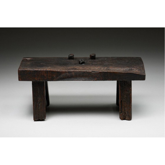 Image 1 of Vintage Rustic Wabi-Sabi dark brown bench, 1920s