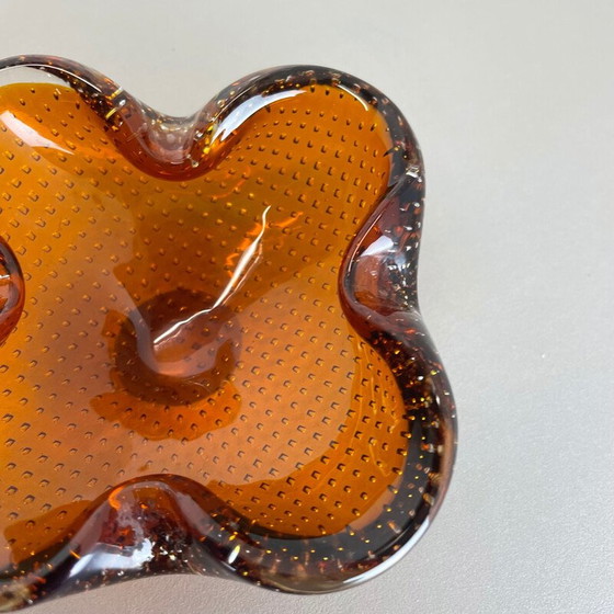 Image 1 of Pair of vintage Murano glass ashtrays for Venini Glass, Italy 1970s