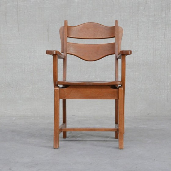 Image 1 of Sillón holandés de mediados de siglo de madera maciza de roble, década de 1960