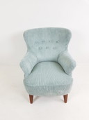 Artifort fauteuil bleu clair Theo Ruth tissu côtelé bleu