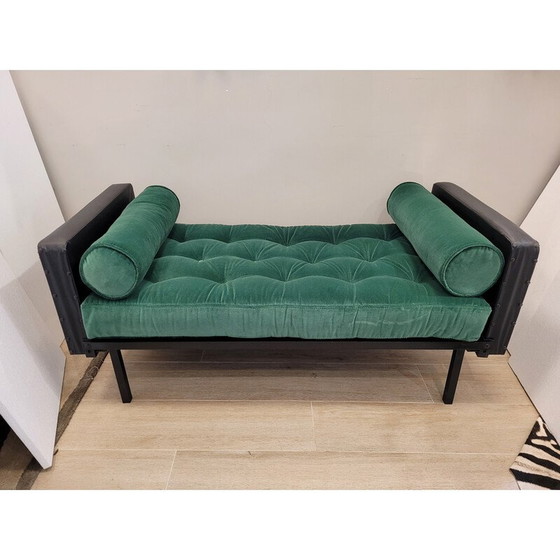 Image 1 of Vintage metal and imitation leather daybeds, Germany