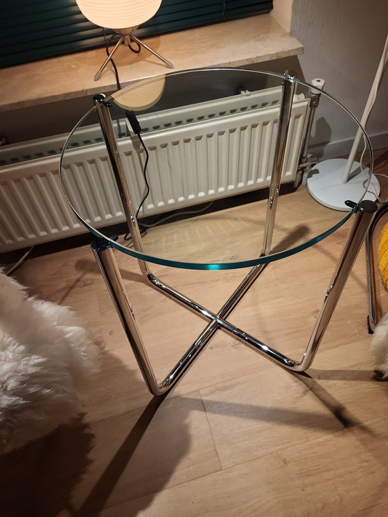 Image 1 of Gispen Today 413 Side Table Chrome Frame With Glass Top