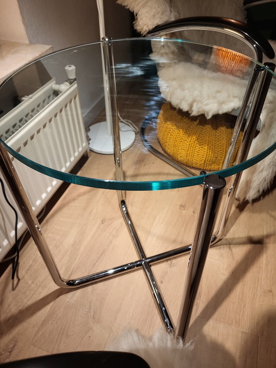 Image 1 of Gispen Today 413 Side Table Chrome Frame With Glass Top