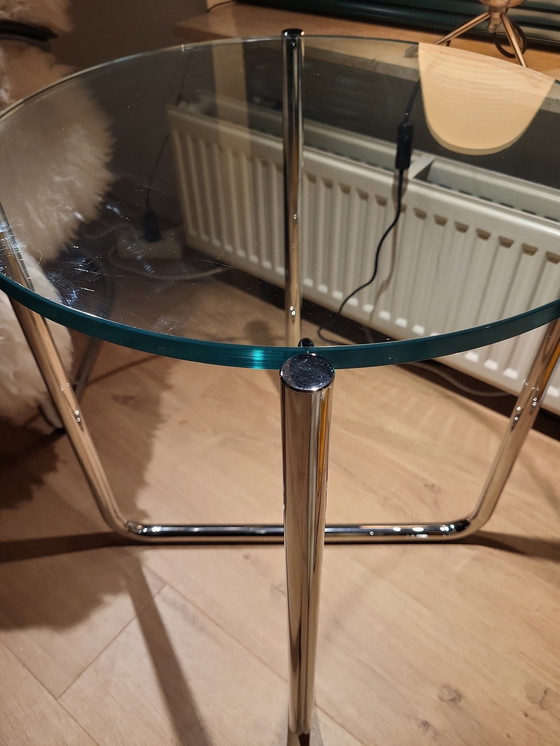 Image 1 of Gispen Today 413 Side Table Chrome Frame With Glass Top