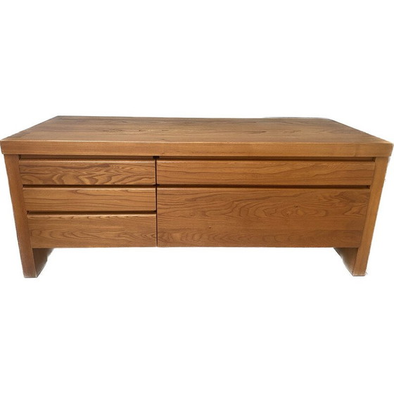 Image 1 of R14 vintage sideboard in solid elm by Pierre Chapo, 1971