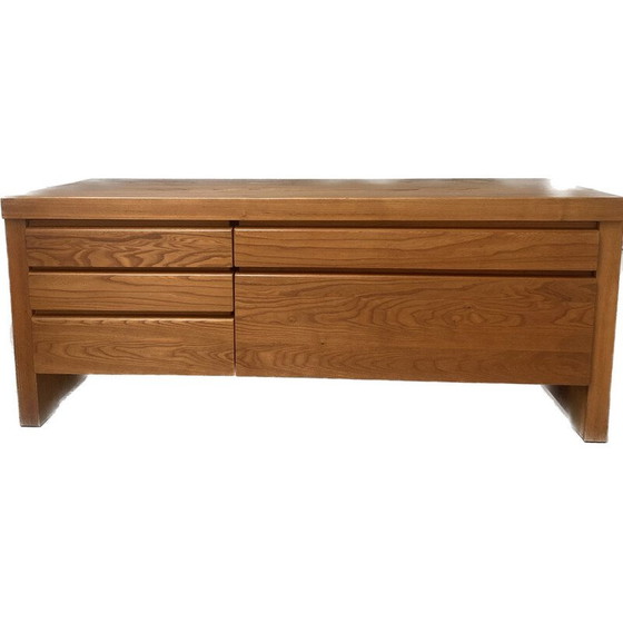Image 1 of R14 vintage sideboard in solid elm by Pierre Chapo, 1971