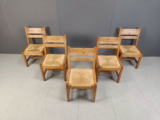Vintage Scandinavian Pine Wood Dining Chairs, 1960S By Gm Mobler