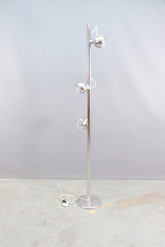 Image 1 of Lampada da terra vintage con magnete e cromo, anni '70