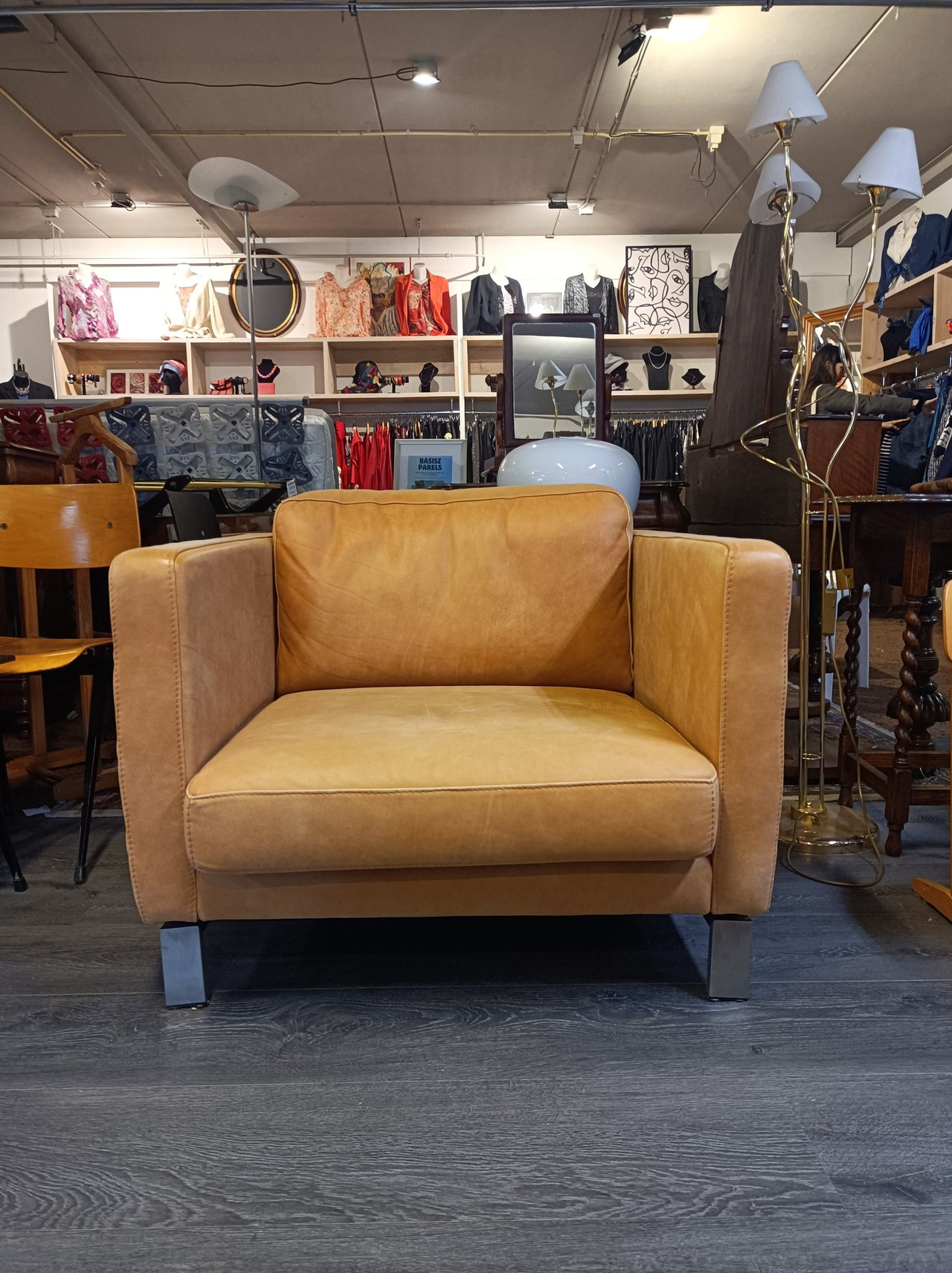 Loveseat Goossens Excellent Nuance Buffalo Leather Cognac
