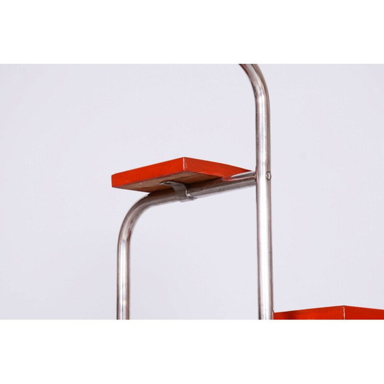 Image 1 of Vintage flower stand in chrome and lacquered wood, Czechoslovakia 1939