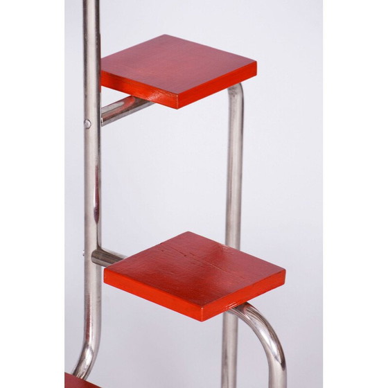 Image 1 of Vintage flower stand in chrome and lacquered wood, Czechoslovakia 1939