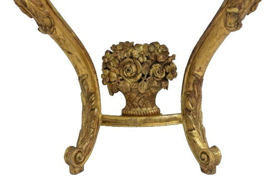 Image 1 of Louis Xv period giltwood and carved console table. Circa 1880.