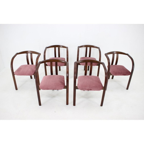 Image 1 of Set of 6 vintage wooden side chairs by Ton, Czechoslovakia 1980