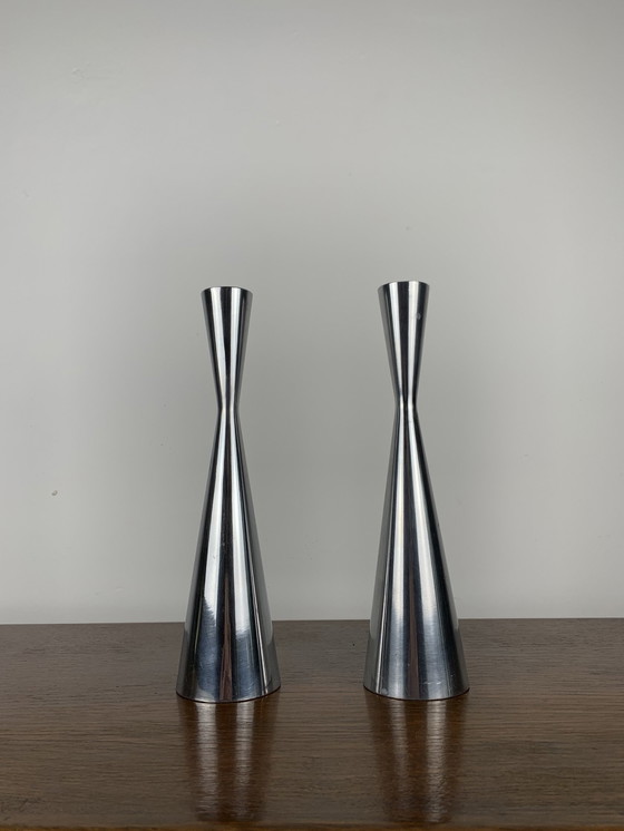 Image 1 of Steel Candle Holder Duo By Erika Pekkari For Ikea