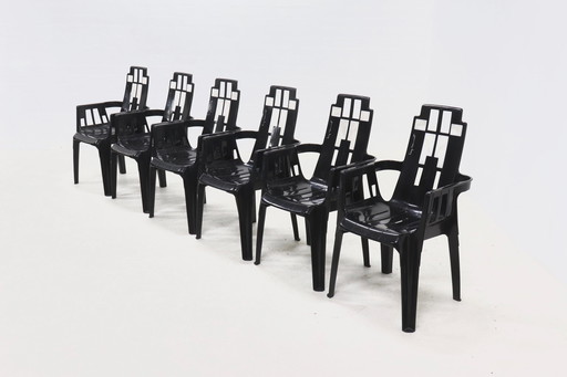 6 x Pierre Paulin for Henry Massonnet Boston Garden Chairs 1980s