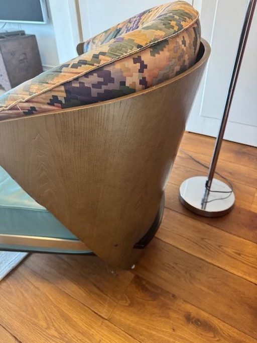 Beautiful Elba Armchair Cappellini Leather And Fabric .Refurbished Bought At Jan Frantzen In 2023.