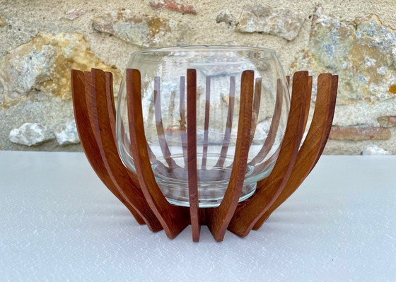 Image 1 of Teak & Glass Skagerak Decorative Bowl By Fritz Hansen