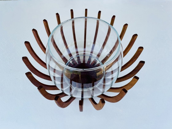 Image 1 of Teak & Glass Skagerak Decorative Bowl By Fritz Hansen