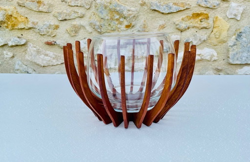 Teak & Glass Skagerak Decorative Bowl By Fritz Hansen