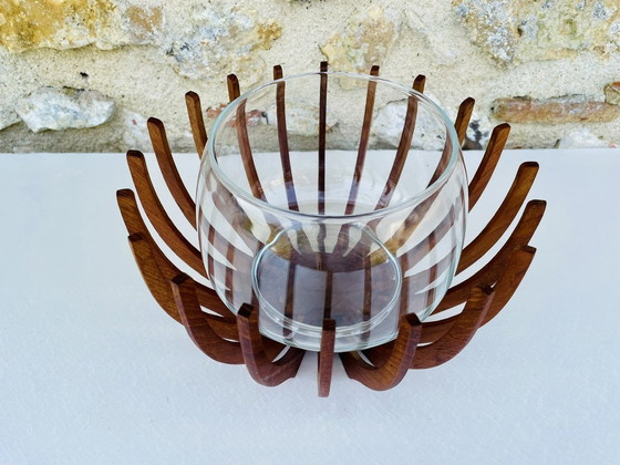 Image 1 of Teak & Glass Skagerak Decorative Bowl By Fritz Hansen