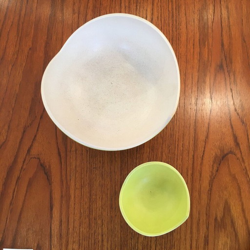 Vintage glazed ceramic dishes "1011" by Pol Chambost, 1955
