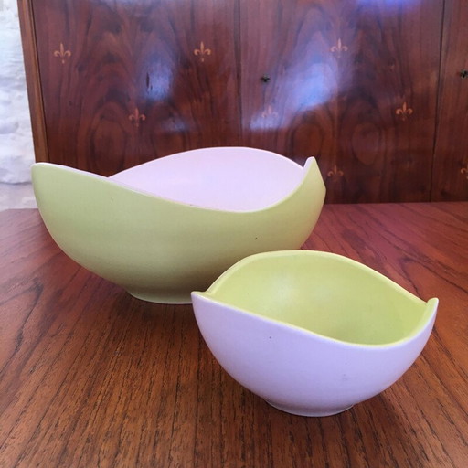 Vintage glazed ceramic dishes "1011" by Pol Chambost, 1955